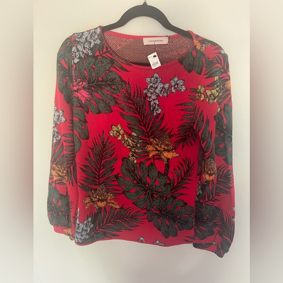 Aldo Martins Red Jacquard Wool-Blend Sweater US Size 8 (Med) NWT - Picture 3 of 7